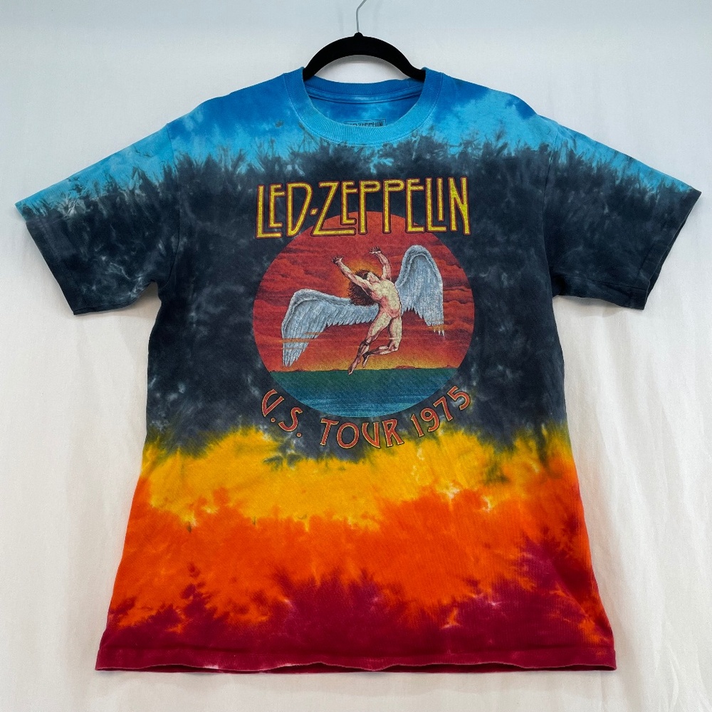 Led-Zeppelin Graphic T-shirt US Tour 1975 Tie-Dye Men’s Size Medium